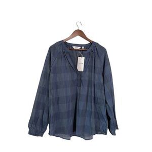 Joie Blue Plaid Blouse - NEW with tags